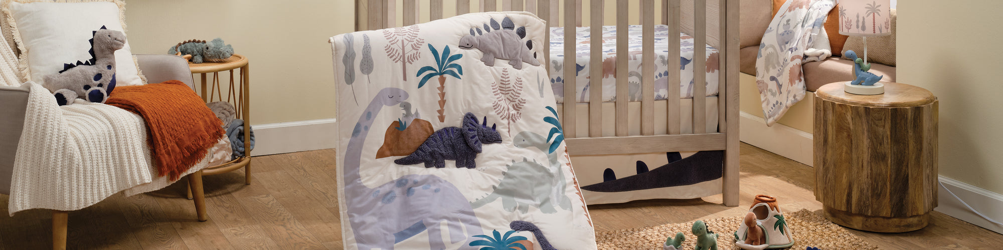 Dino-Might Nursery Crib Bedding & Decor