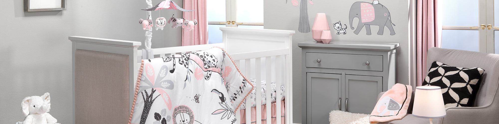 happy jungle nursery bedding