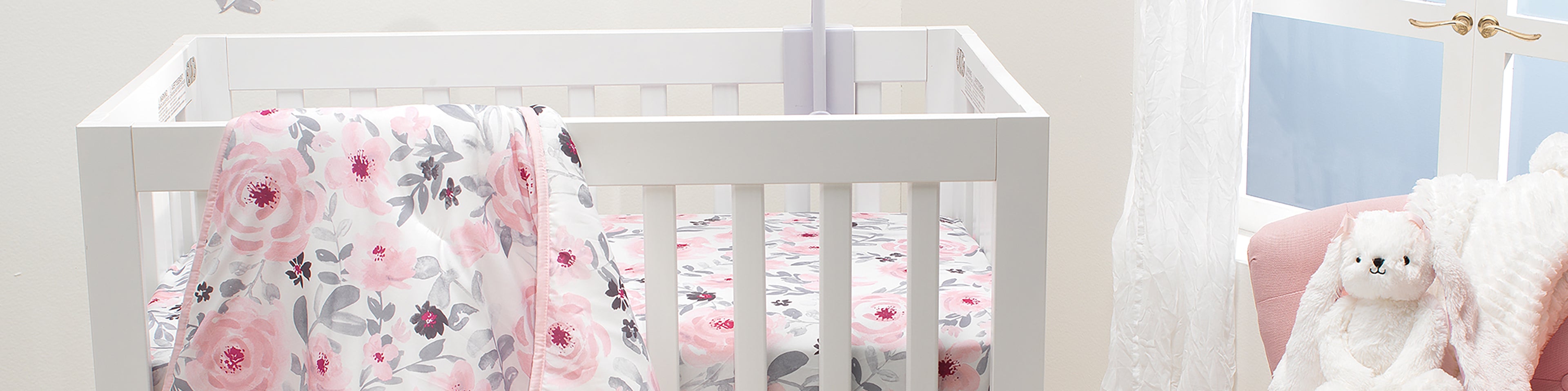 mini crib bedding girl