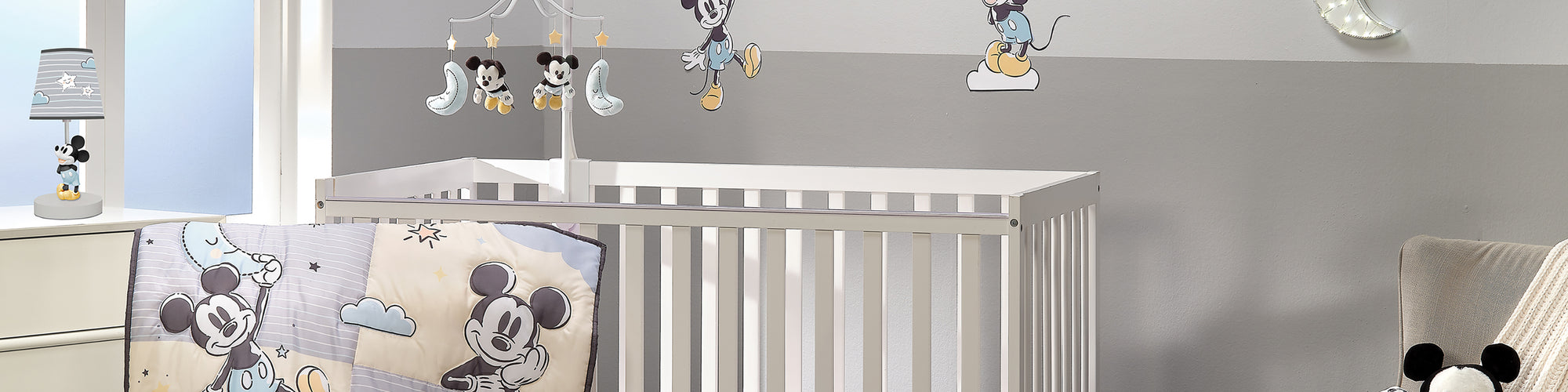 moonlight mickey nursery bedding