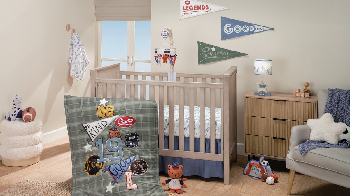 Pep Rally Sports Baby Crib Bedding and Nursry Decor Hot Spot Shopping Image
