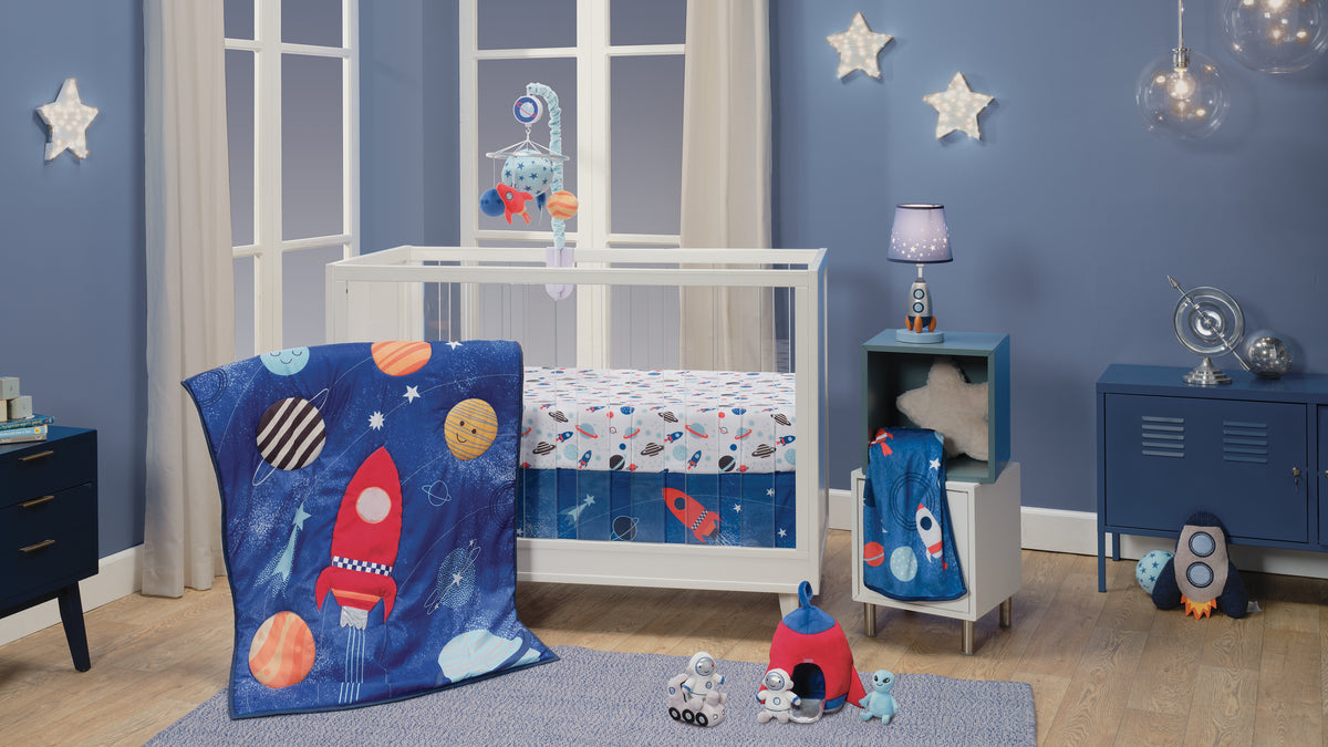 Space Galaxy Nursery Baby Bedding and Room Decor