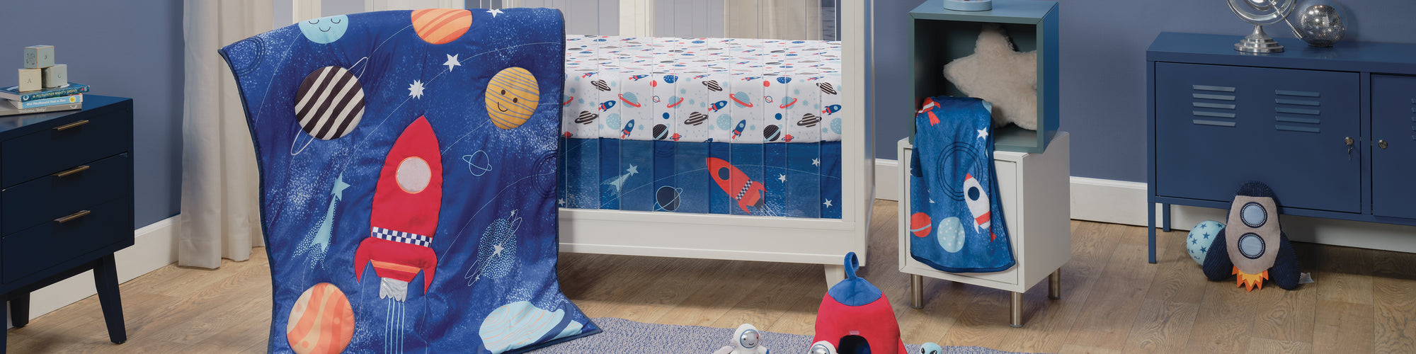 Space Galaxy Baby Crib Bedding & Decor