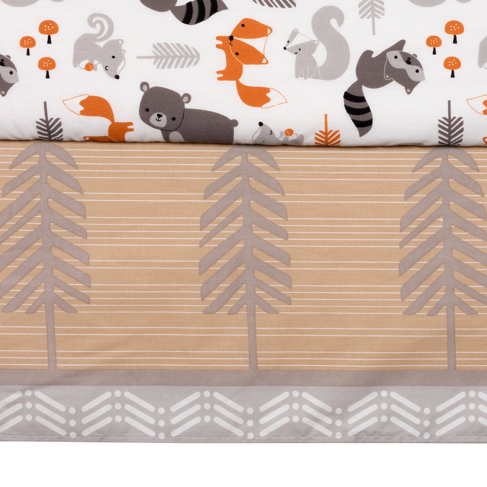 Acorn Gray/Beige/White/Orange Woodland Fox, Raccoon, Squirrel