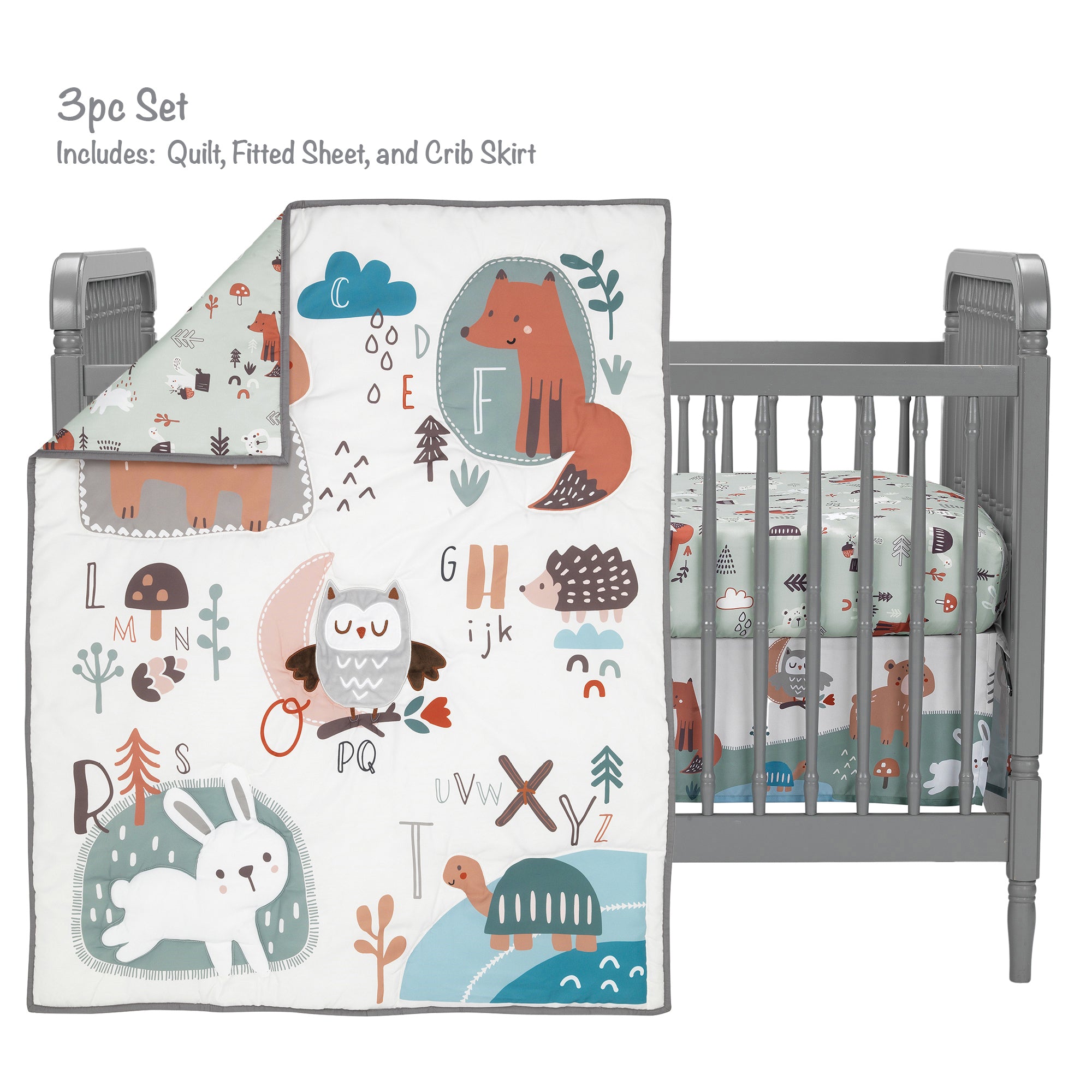 Animal Alphabet 3-Piece Crib Bedding Set by Bedtime Originals