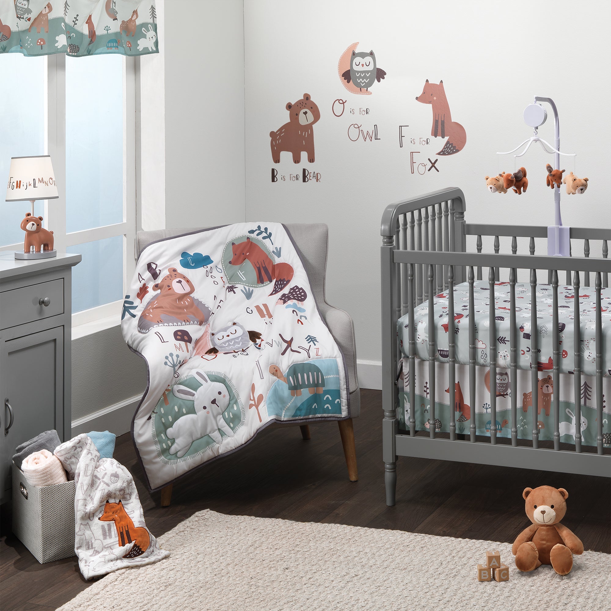 Animal Alphabet 3-Piece Infant Nursery Baby Crib Bedding Set