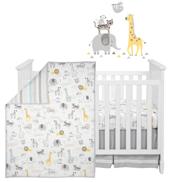 Animal Jungle 4-Piece Crib Bedding Set by Lambs & Ivy