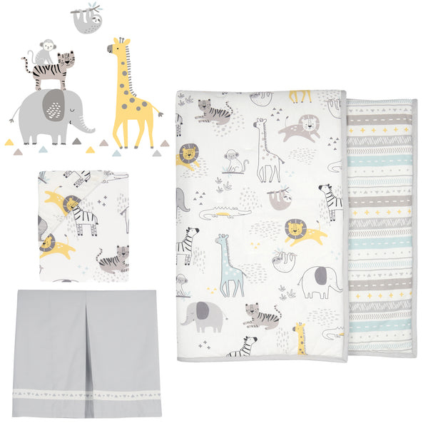 Animal Jungle 4-Piece Crib Bedding Set by Lambs & Ivy