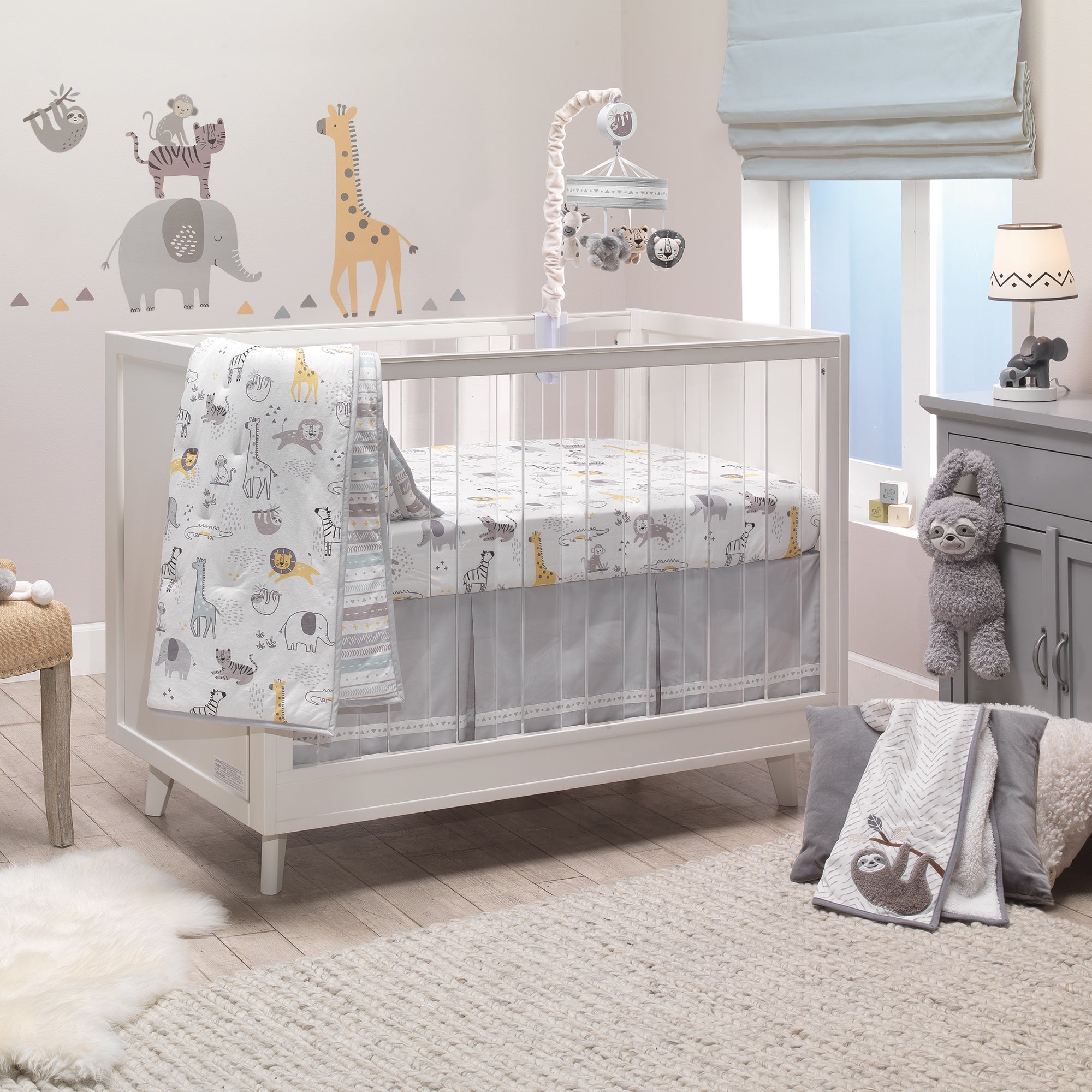 Animal Jungle Cotton Fitted Crib Sheet by Lambs & Ivy