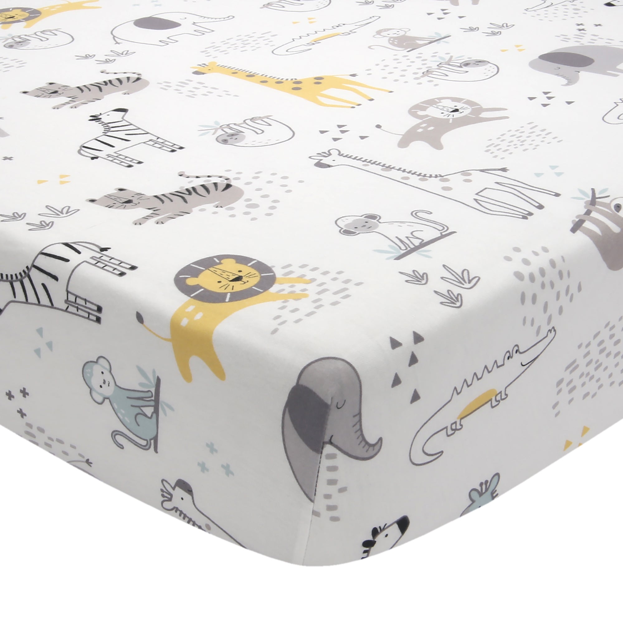 Animal Jungle Cotton Fitted Crib Sheet by Lambs & Ivy