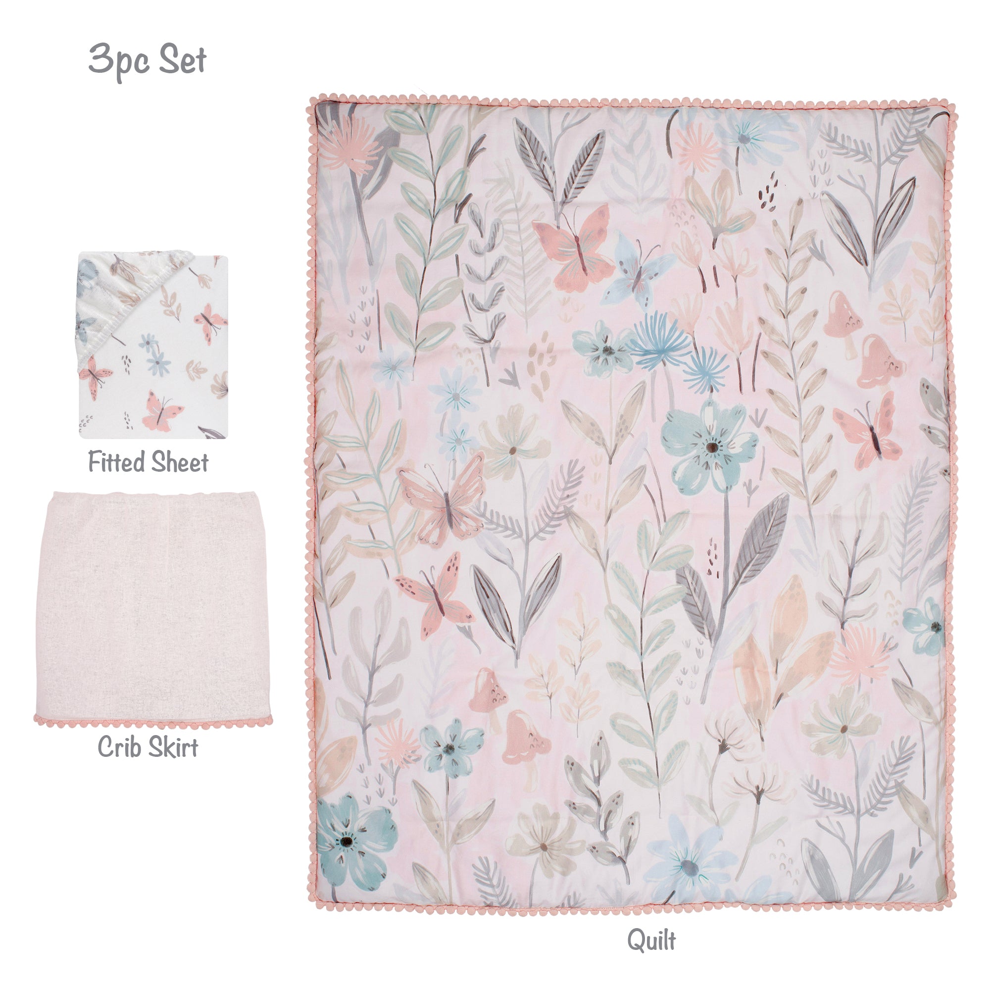 Baby Blooms 3-Piece Crib Bedding Set by Lambs & Ivy