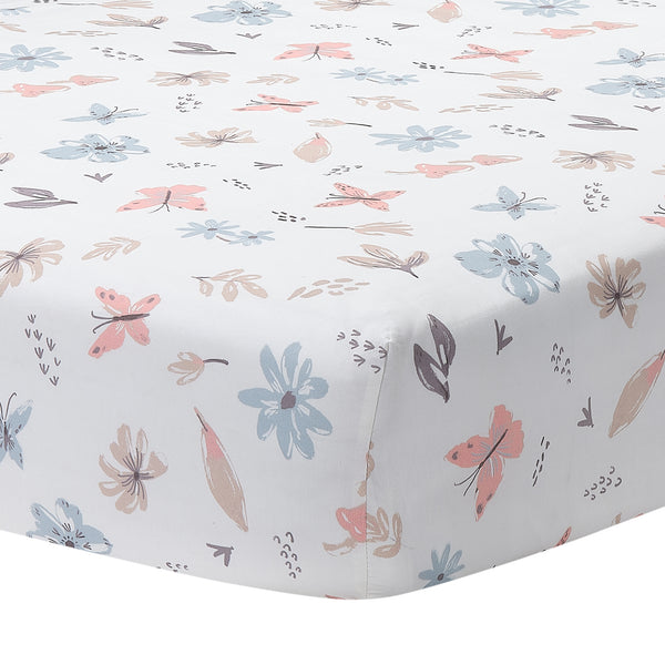 Baby Blooms Cotton Fitted Crib Sheet by Lambs & Ivy
