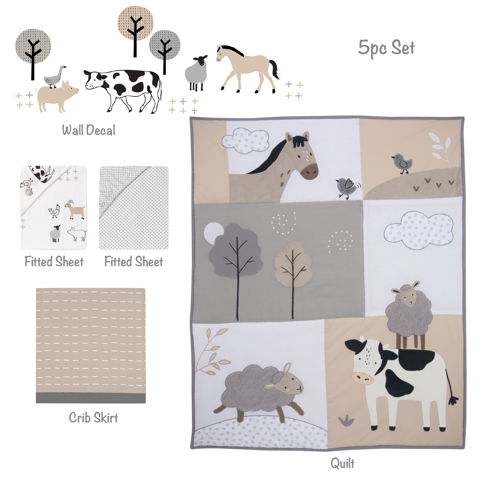 Baby Farm 5-Piece Crib Bedding Set by Lambs & Ivy