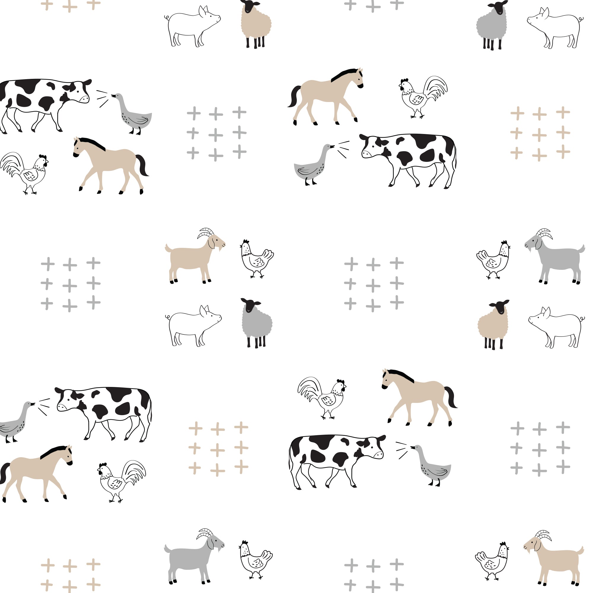 Baby Farm Cotton Fitted Crib Sheet by Lambs & Ivy