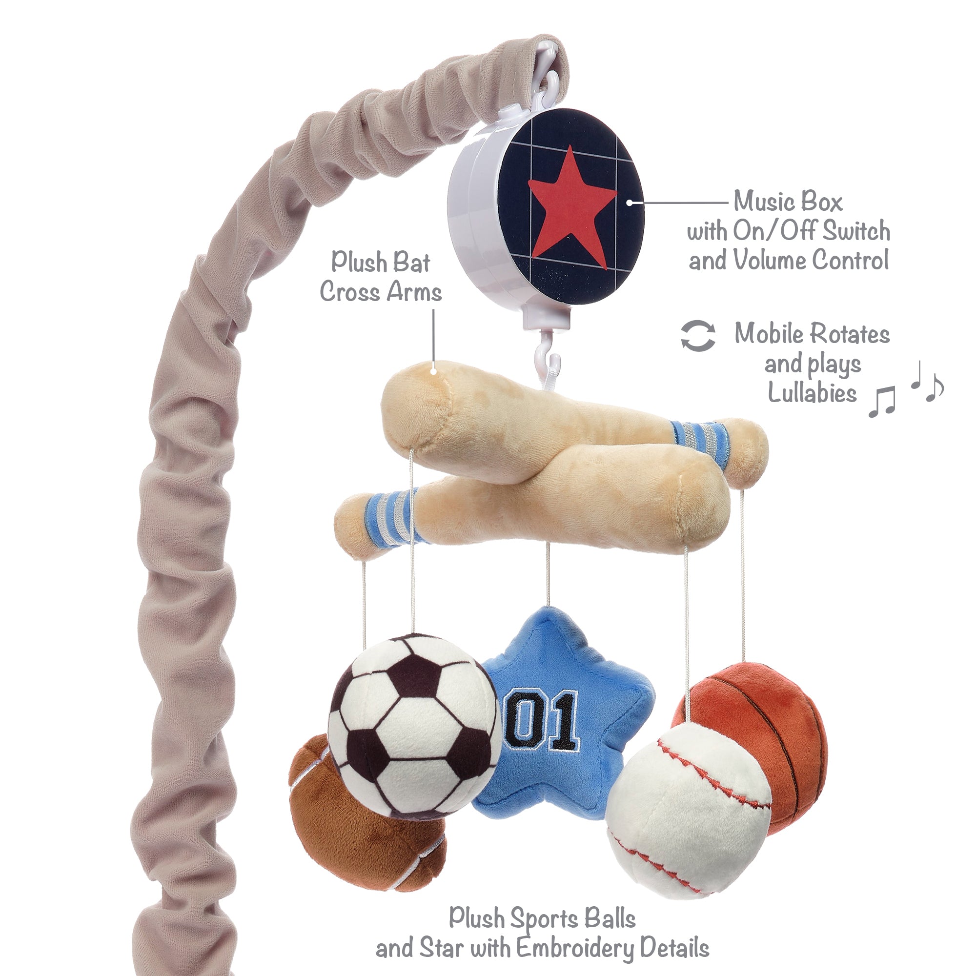 Baby Sports Musical Baby Crib Mobile by Lambs & Ivy
