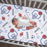 Baby Sports Cotton Fitted Crib Sheet by Lambs & Ivy