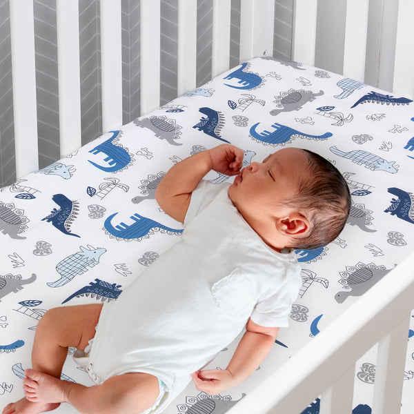Baby Dino Cotton Fitted Crib Sheet by Lambs & Ivy