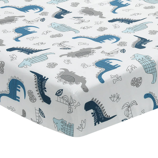 Baby Dino Cotton Fitted Crib Sheet by Lambs & Ivy