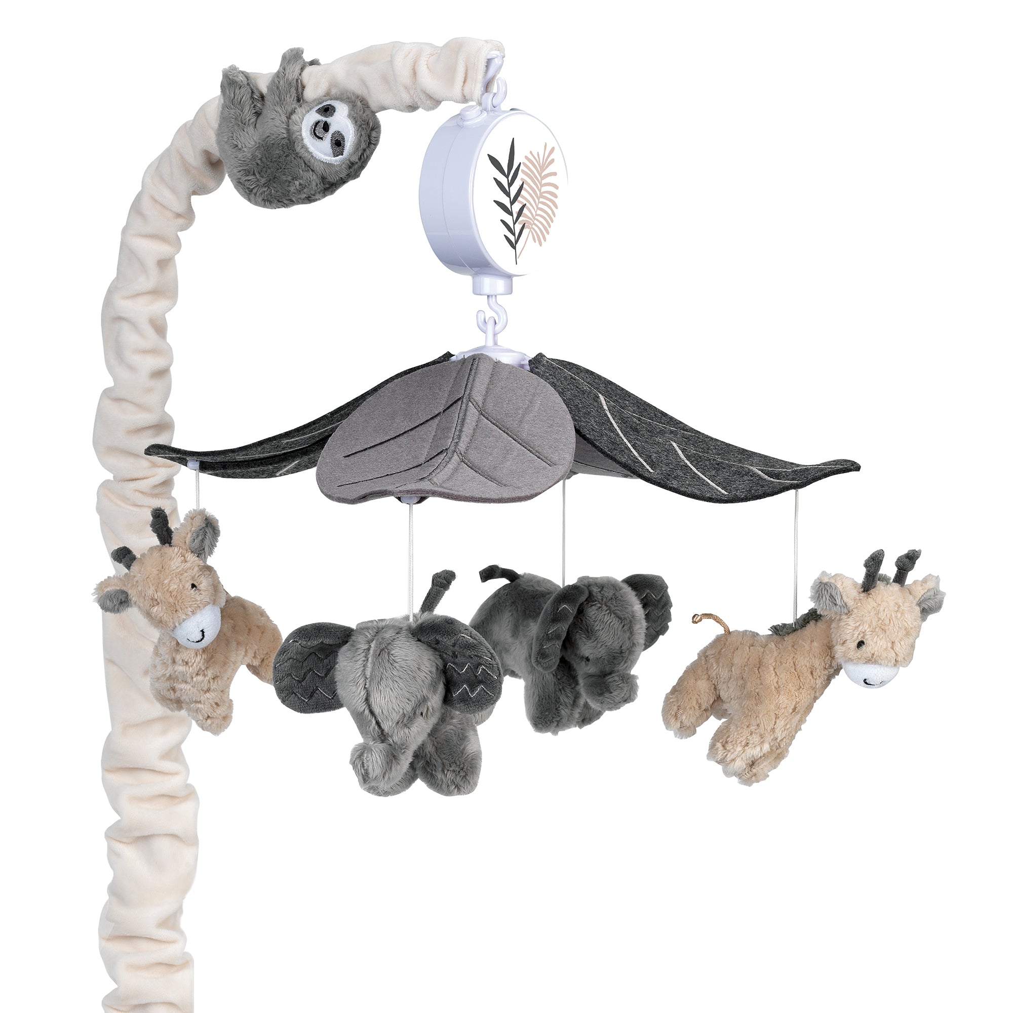 ジャンプライズBABY Rowdy 95S 詰め合わせ Baby Jungle Animals Gray/Tan Musical Crib Mobile Soother Toy