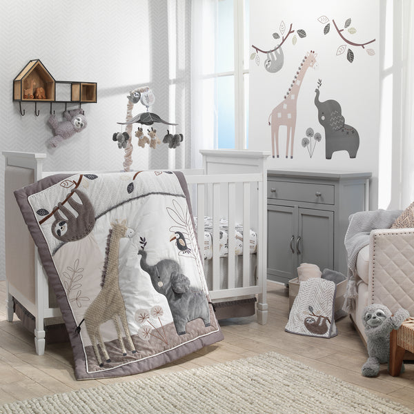 Baby Jungle Cotton Fitted Crib Sheet by Lambs & Ivy