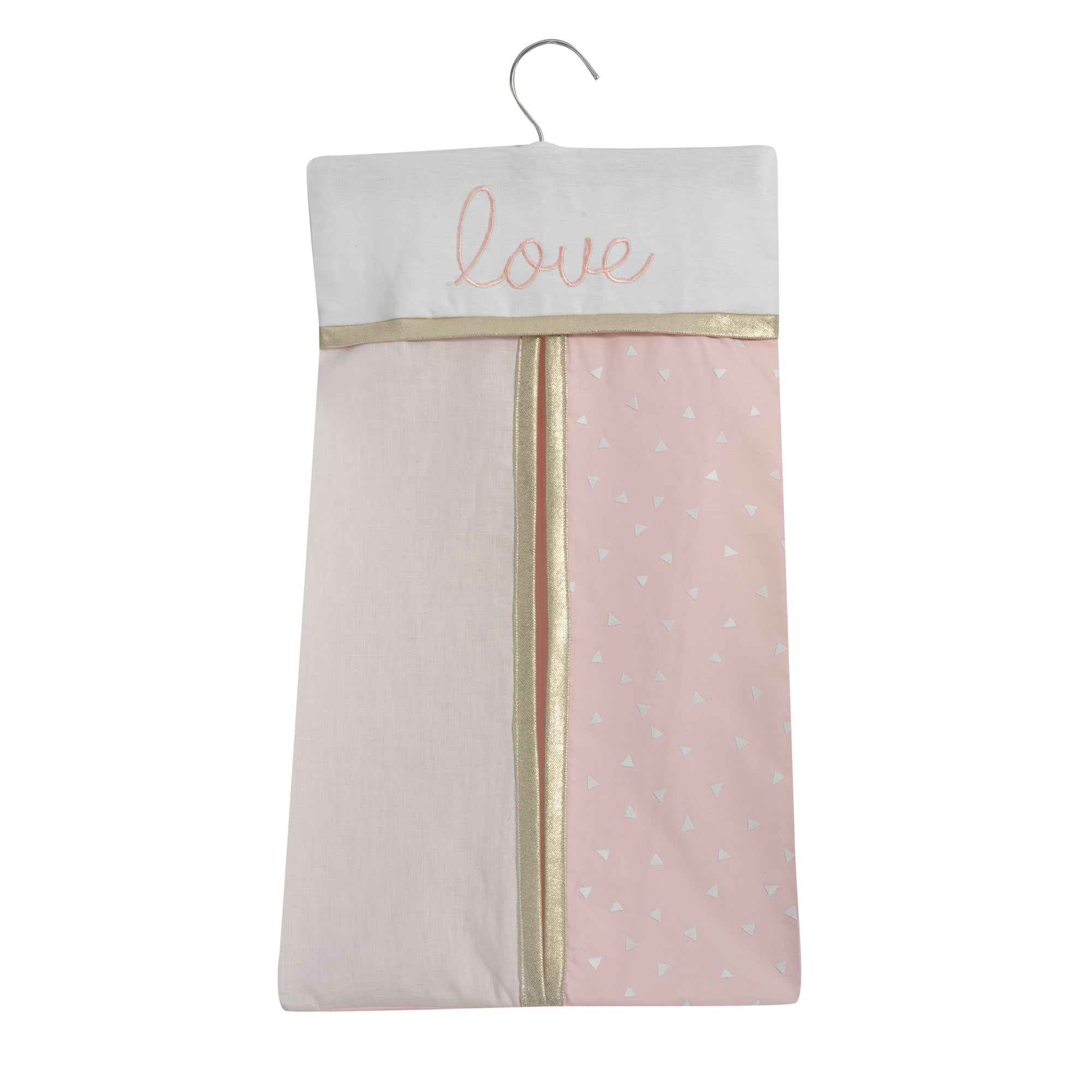 Baby Love Metallic Gold/Pink/White Hearts, Stripes and Chevrons 4
