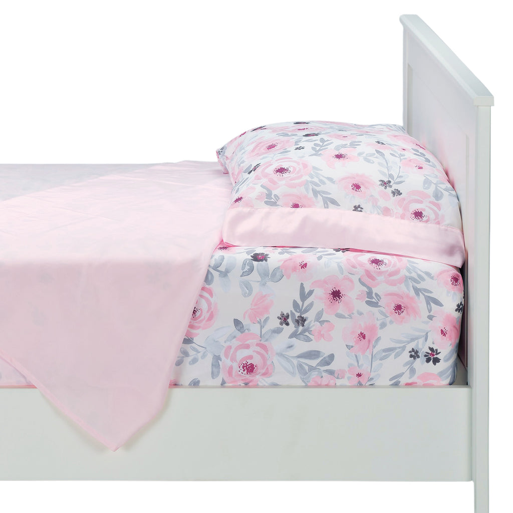 Blossom Watercolor Floral Twin Sheets and Pillowcase Set Lambs & Ivy