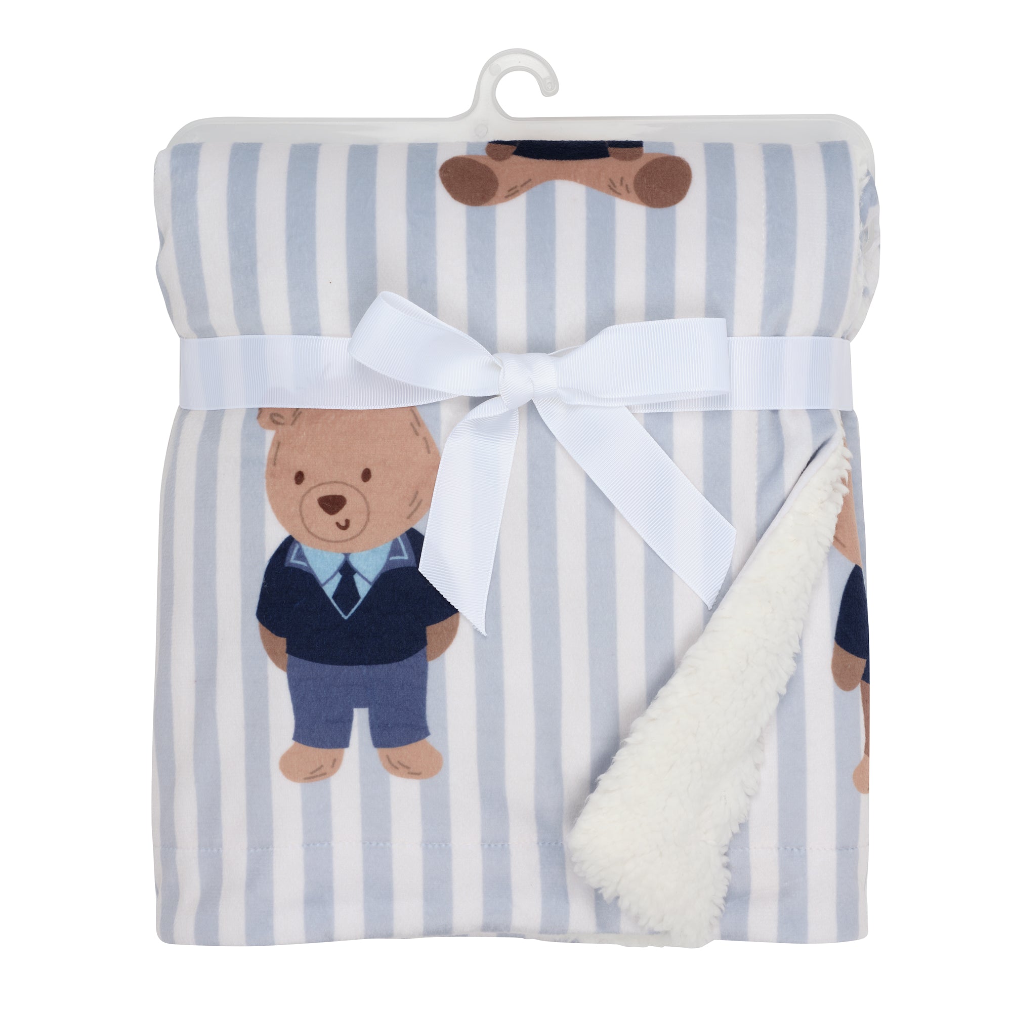 Blue Sweater Bear Baby Blanket by Lambs & Ivy