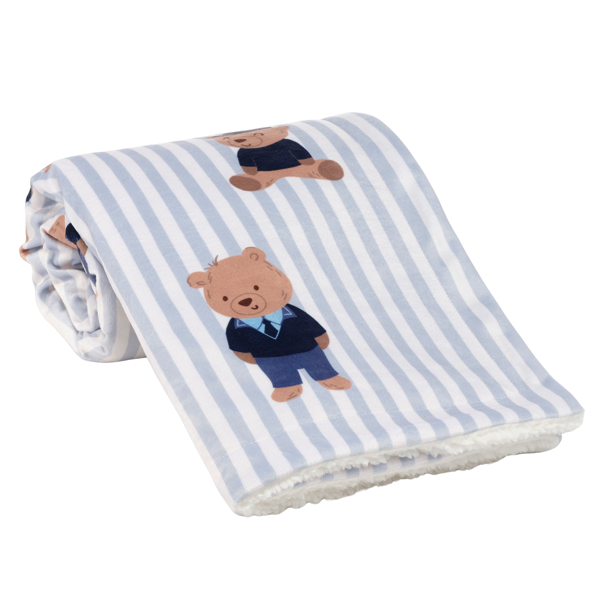 Blue Sweater Bear Baby Blanket by Lambs & Ivy
