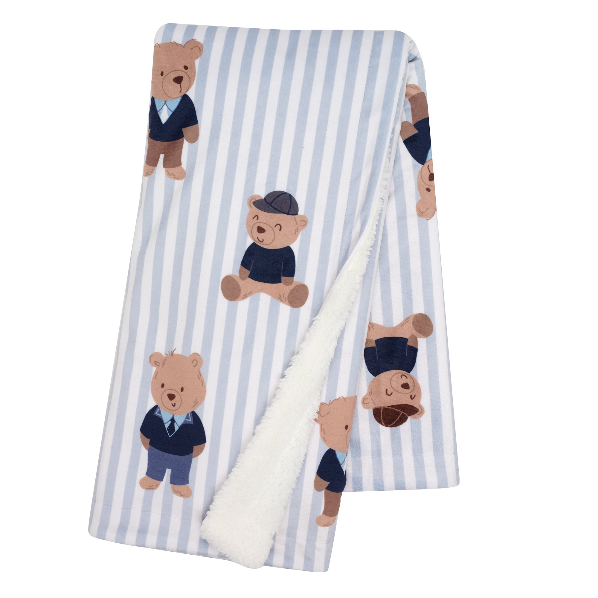 Blue Sweater Bear Baby Blanket by Lambs & Ivy