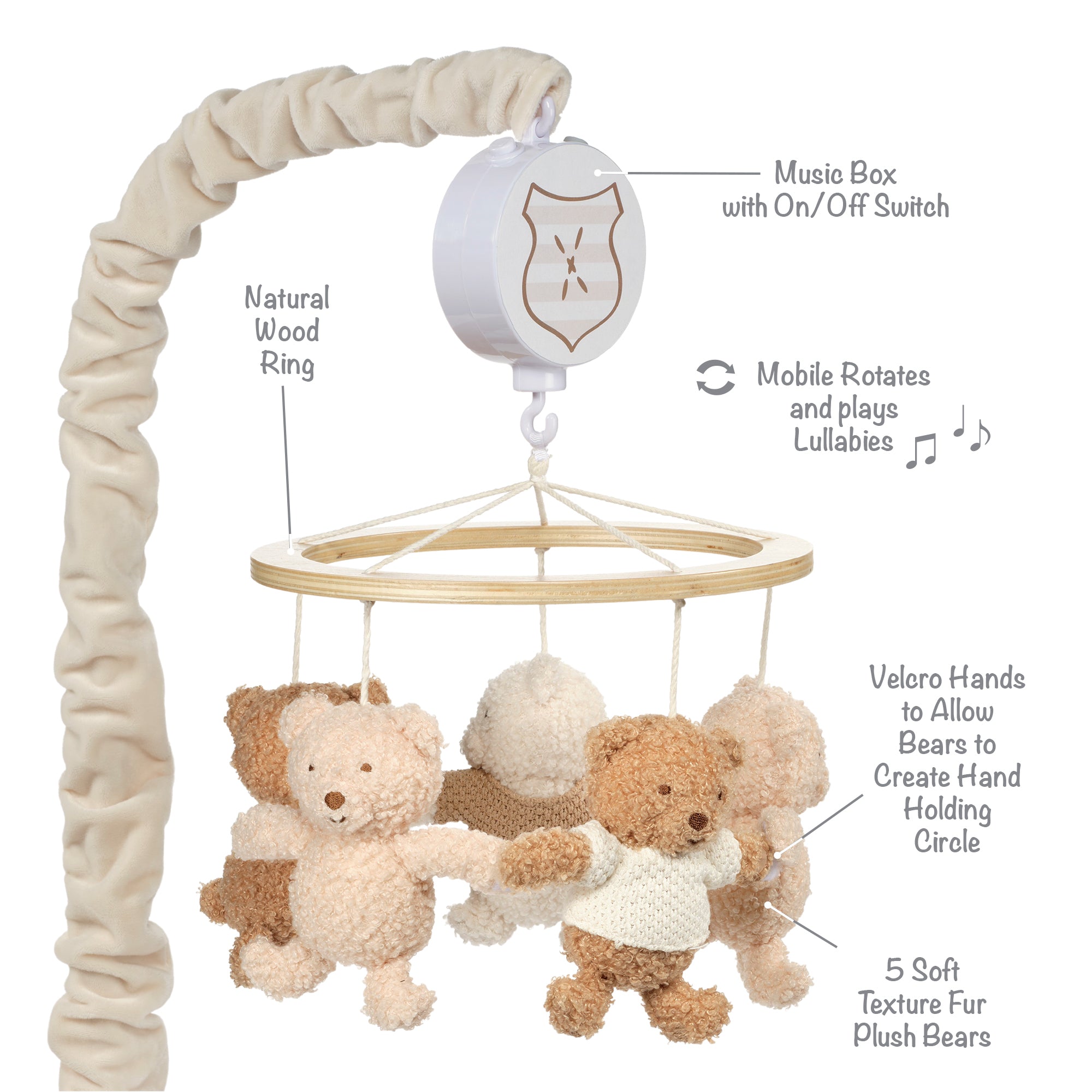 Teddy Bear Musical Baby Crib Mobile by Lambs & Ivy