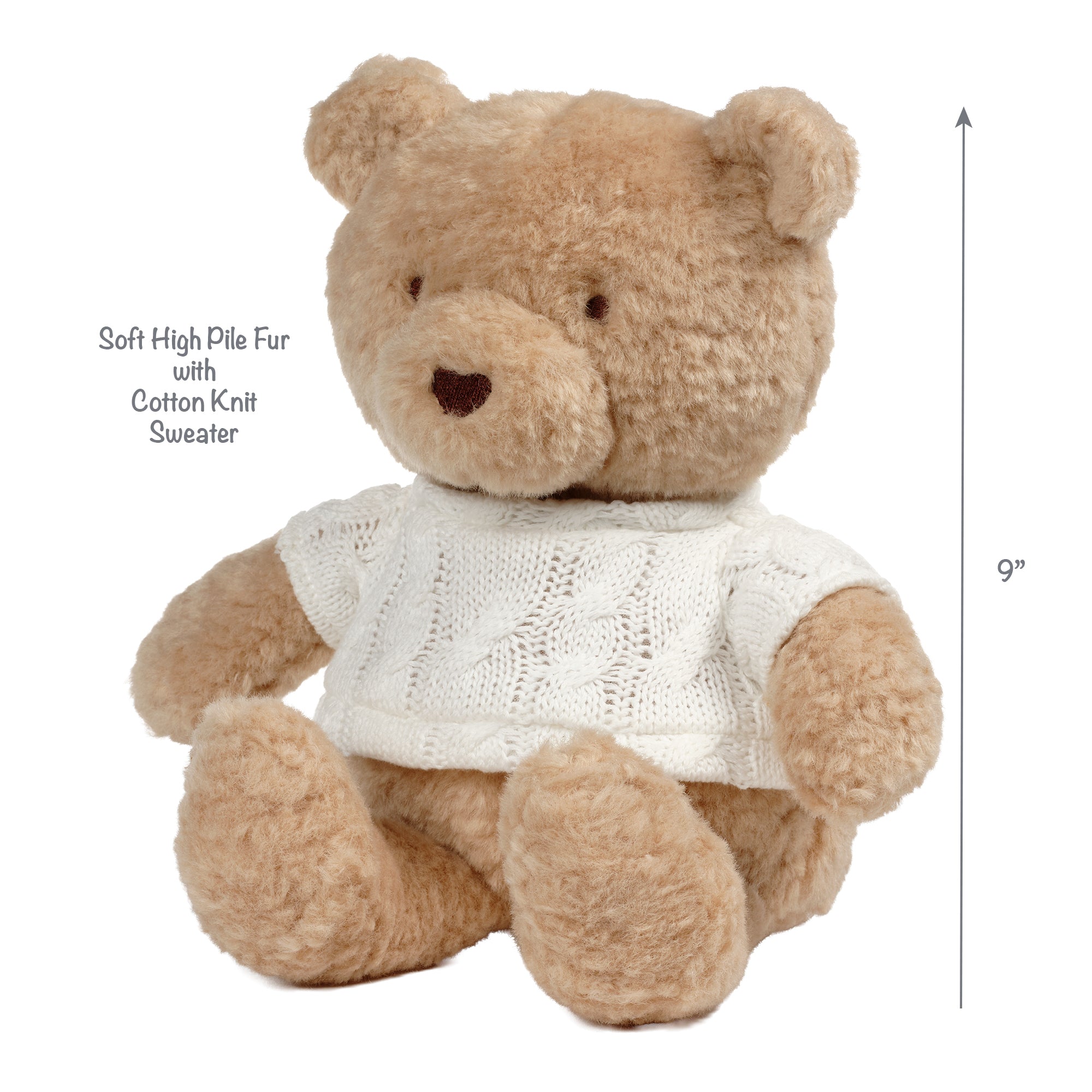 Teddy Bear w/ Knit Sweater Plush by Lambs & Ivy