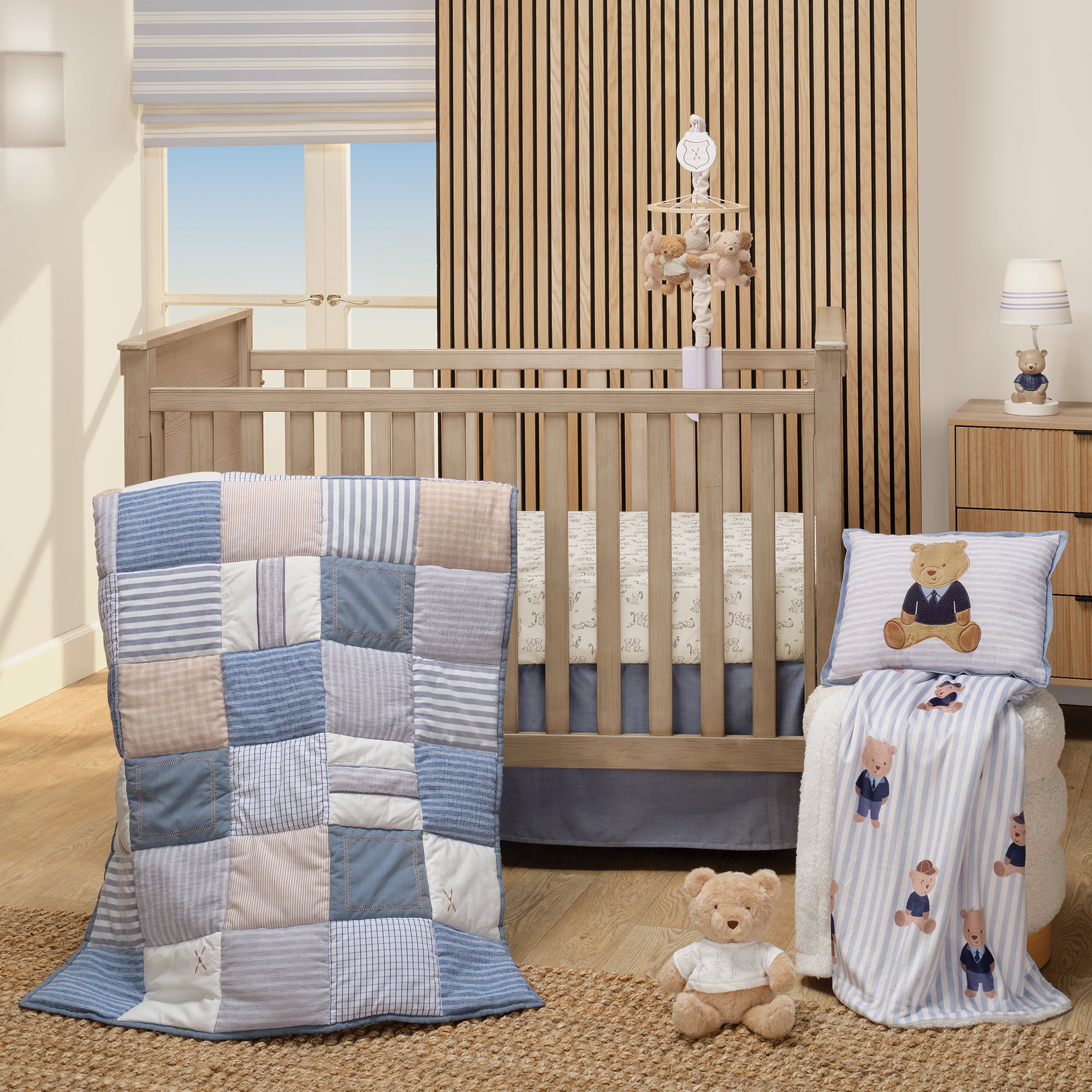 Blue Sweater Bear Pillow by Lambs & Ivy