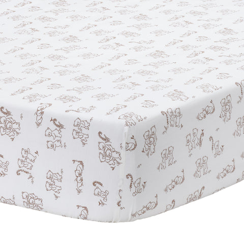 Blue Patchwork Cotton Fitted Crib Sheet by Lambs & Ivy