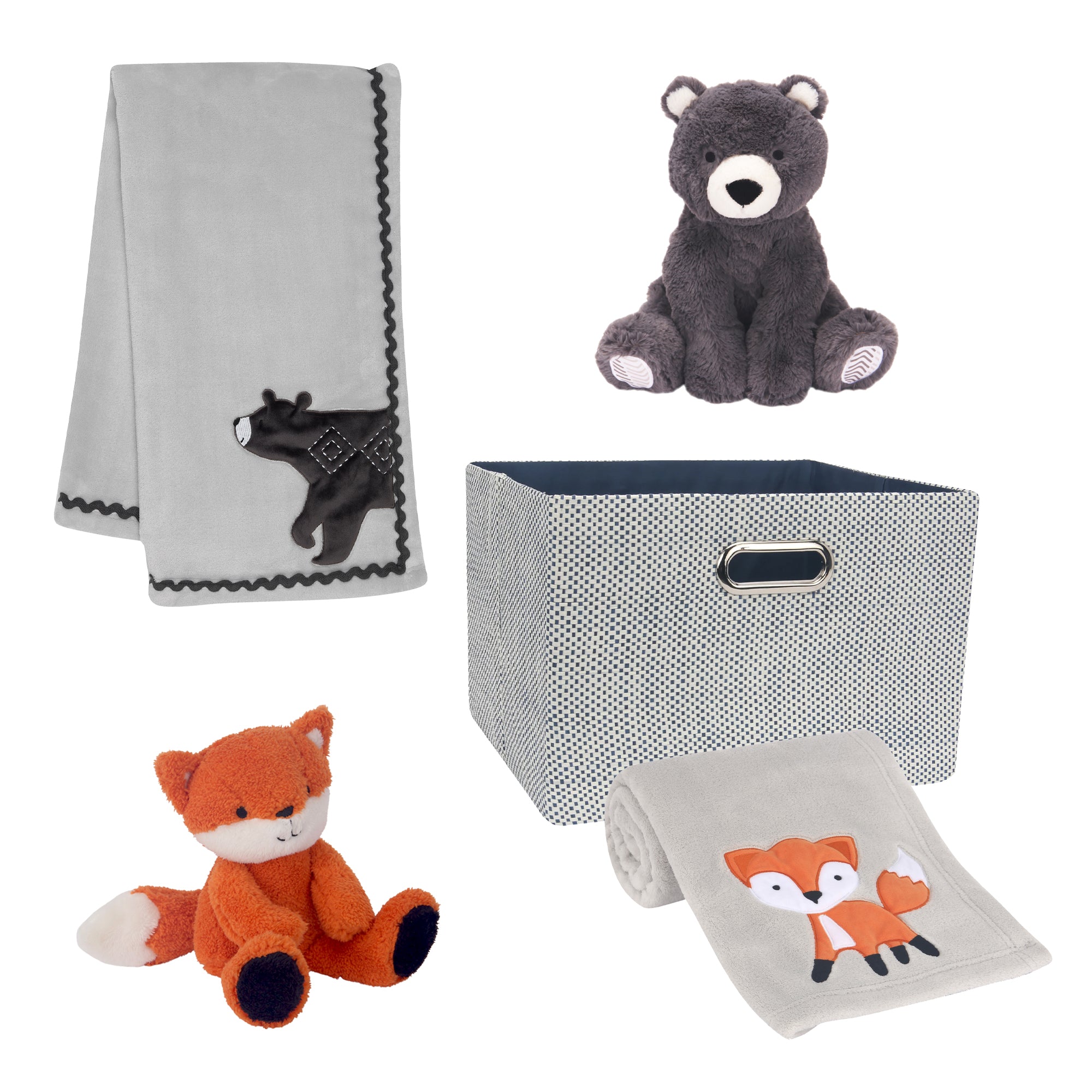 Luxury Blue 5-Piece Baby Gift Basket by Lambs & Ivy