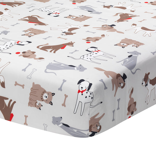 Bow Wow Cotton Fitted Crib Sheet by Lambs & Ivy