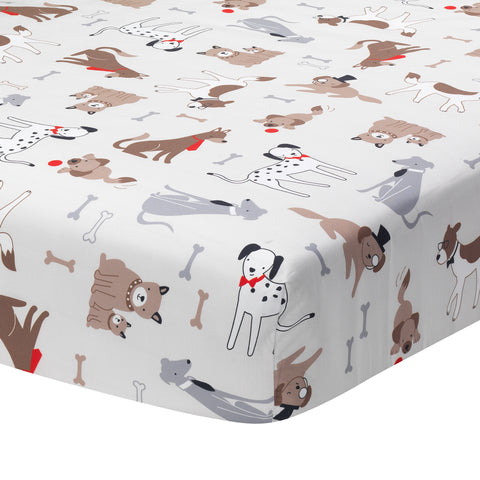 Bow Wow Cotton Fitted Crib Sheet by Lambs & Ivy