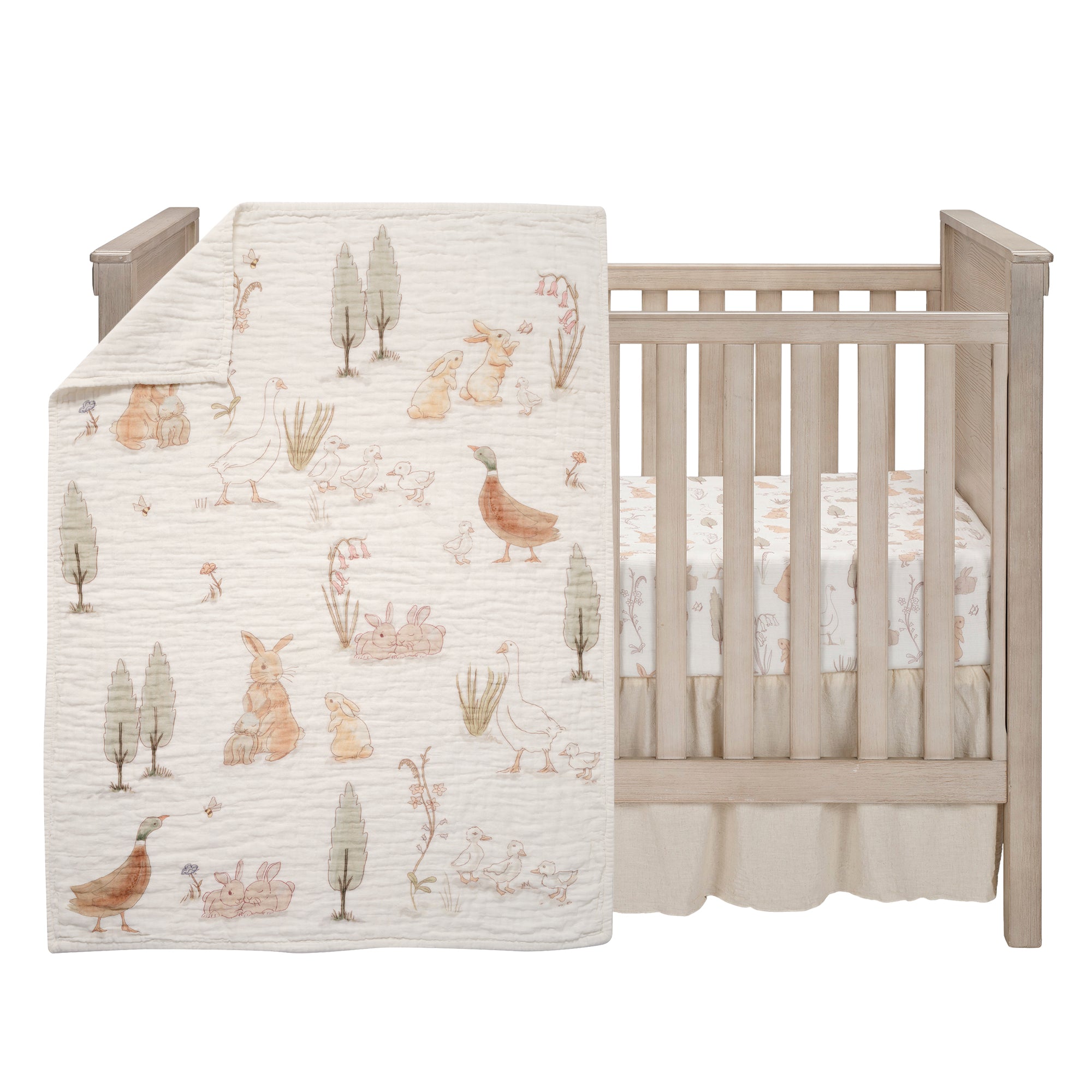Bunny Hop Organic Cotton 3-Piece Crib Bedding Set by Lambs & Ivy