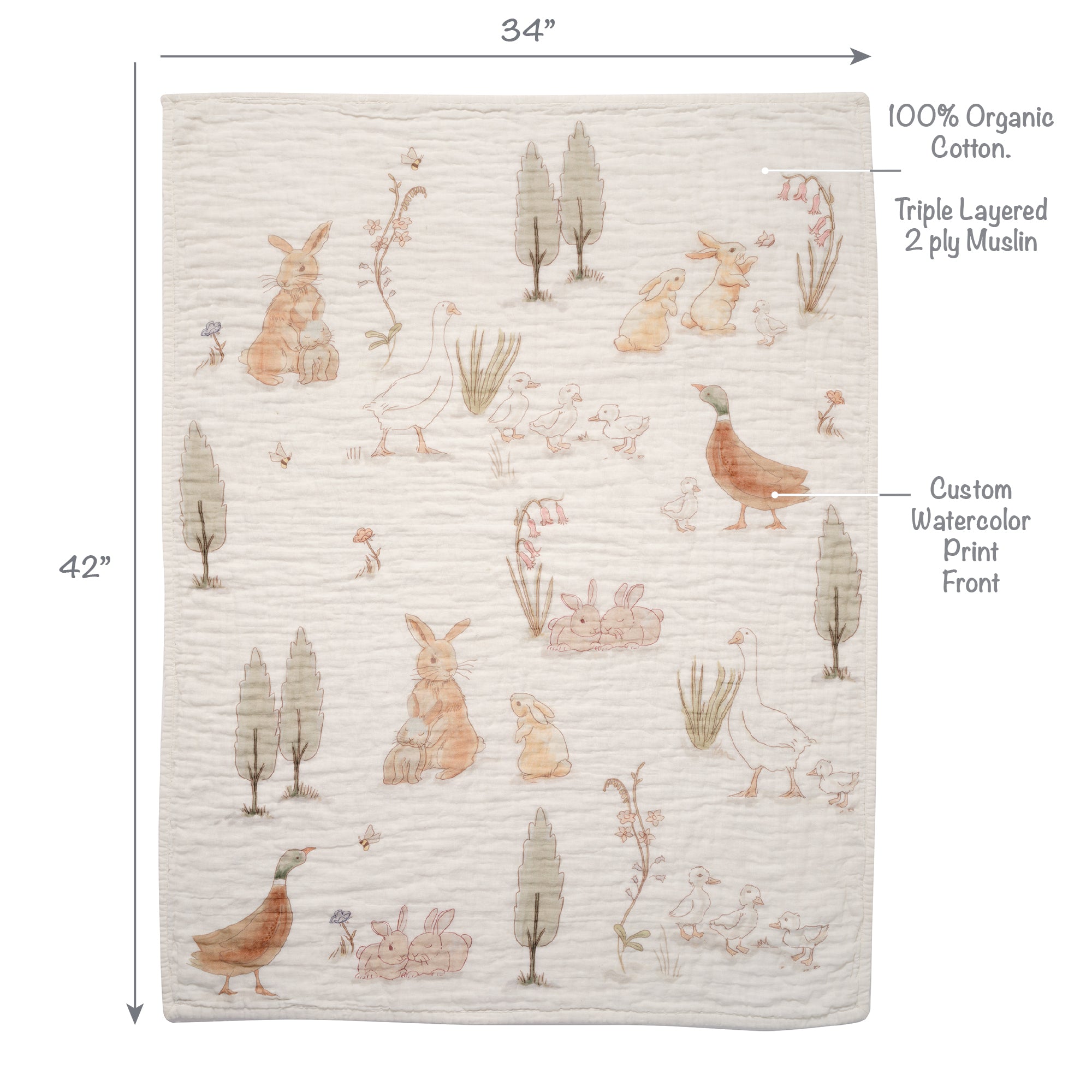 Bunny Hop Organic Cotton 3-Piece Crib Bedding Set by Lambs & Ivy