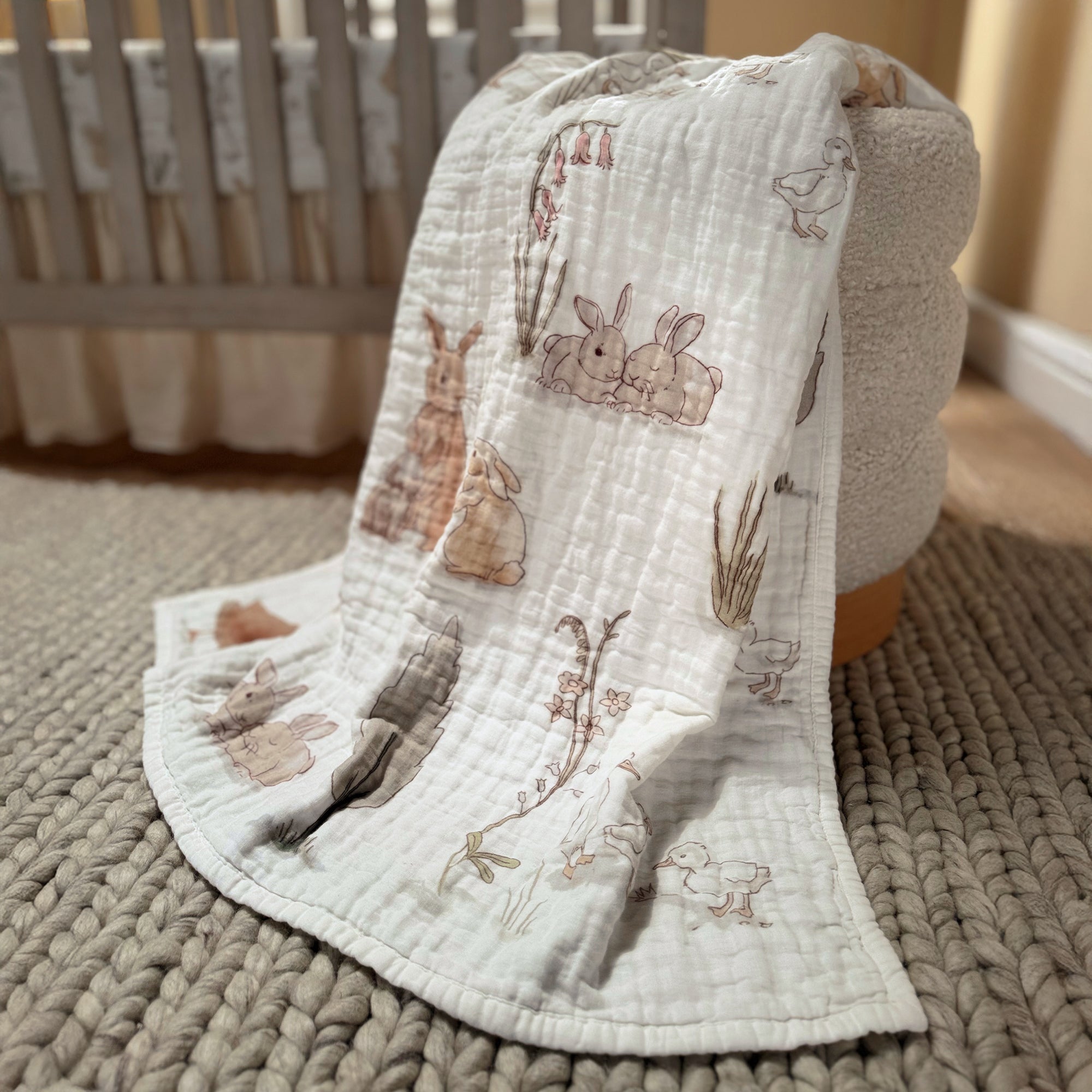 Bunny Hop Organic Cotton 3-Piece Crib Bedding Set by Lambs & Ivy