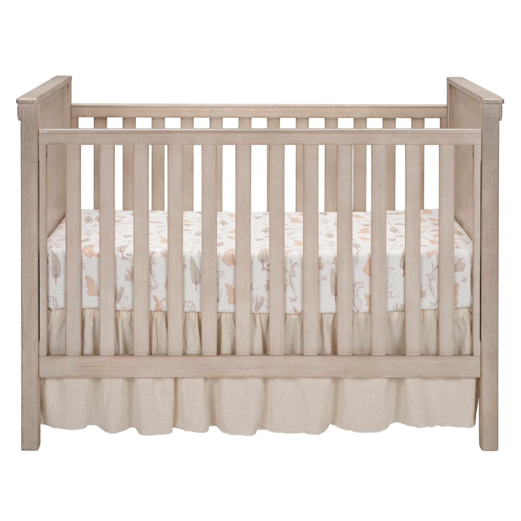 Bunny Hop Organic Cotton Muslin Crib Sheet by Lambs & Ivy