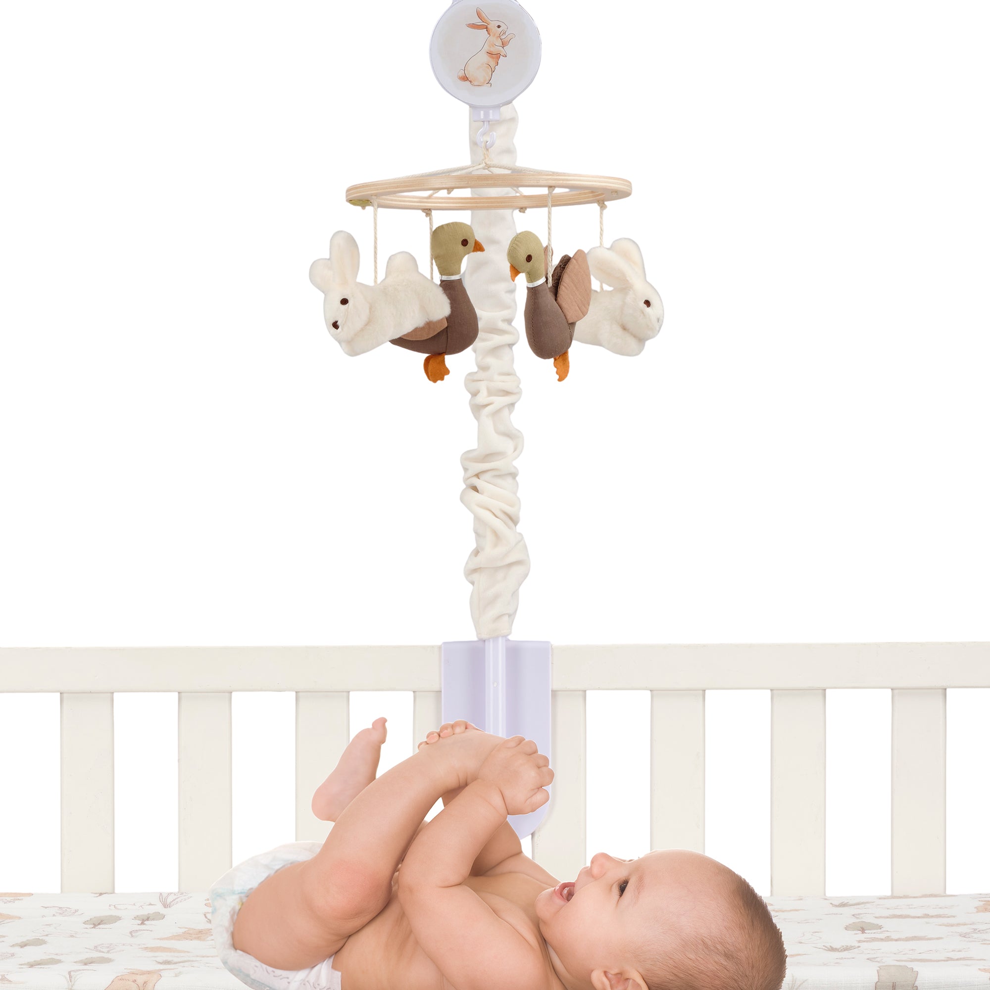 Bunny Hop Musical Baby Crib Mobile by Lambs & Ivy