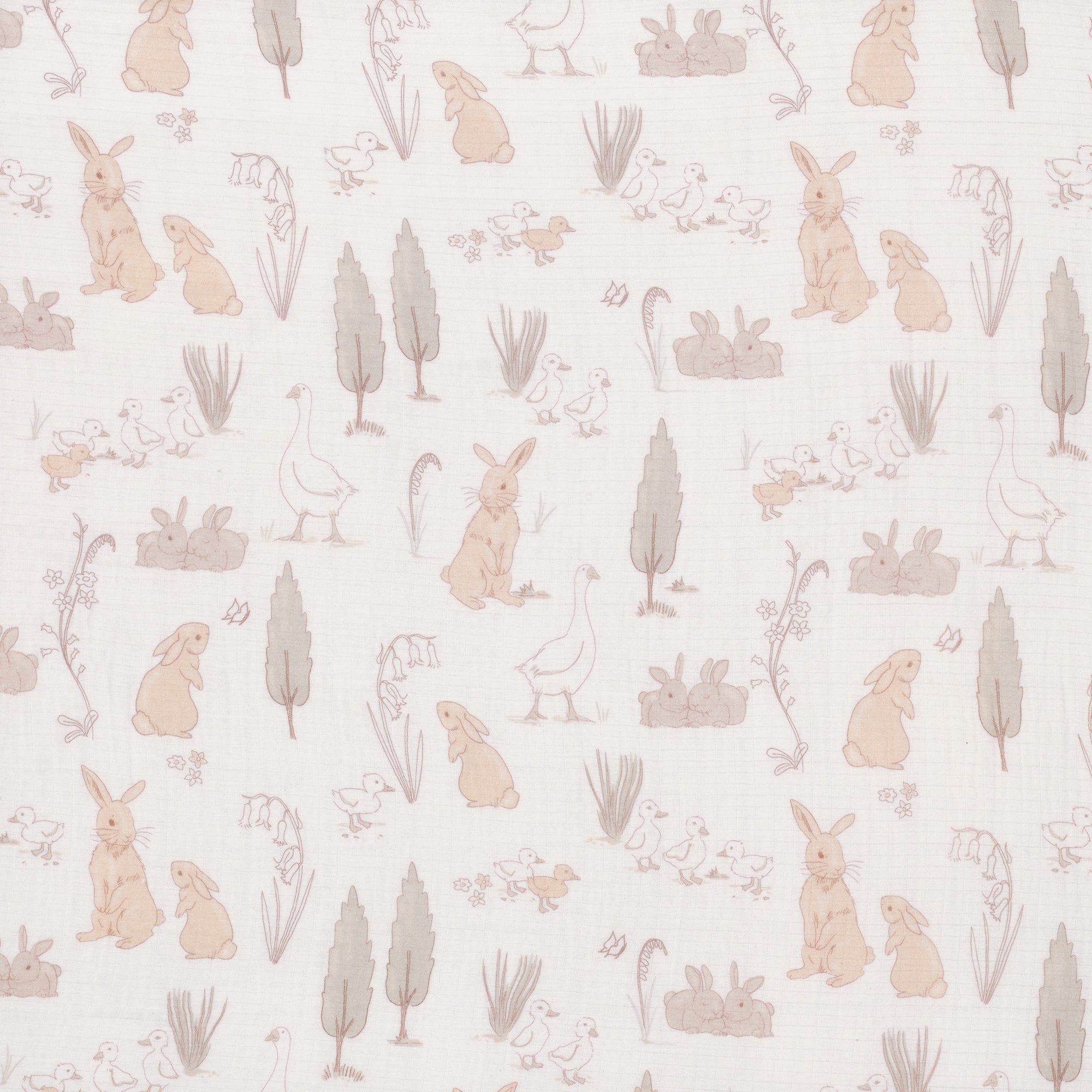 Bunny Hop Organic Cotton Muslin Crib Sheet by Lambs & Ivy