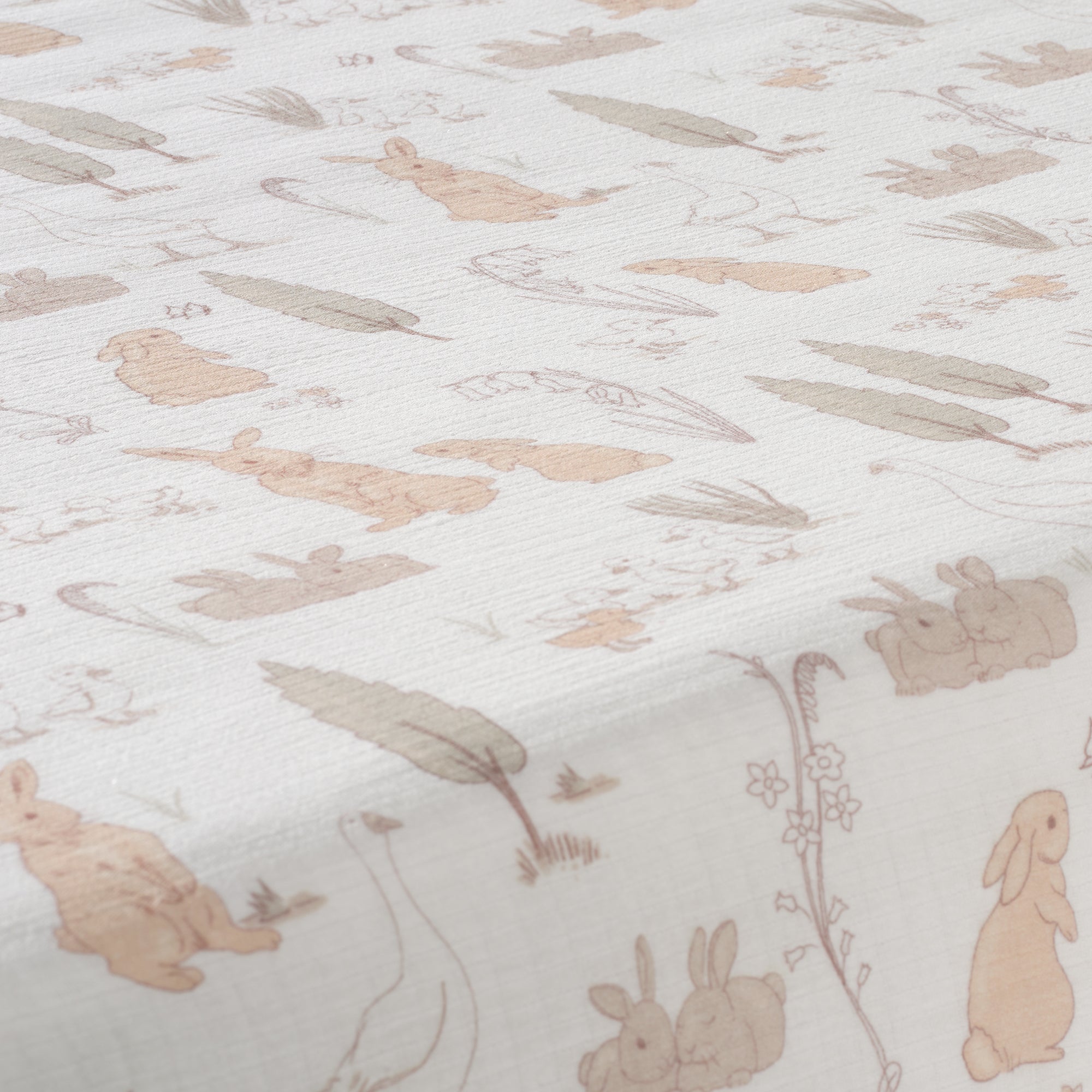 Bunny Hop Organic Cotton Muslin Crib Sheet by Lambs & Ivy