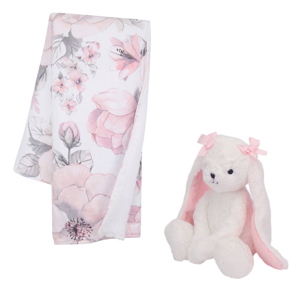 Floral Blanket & Plush Bunny Baby Gift Set by Lambs & Ivy