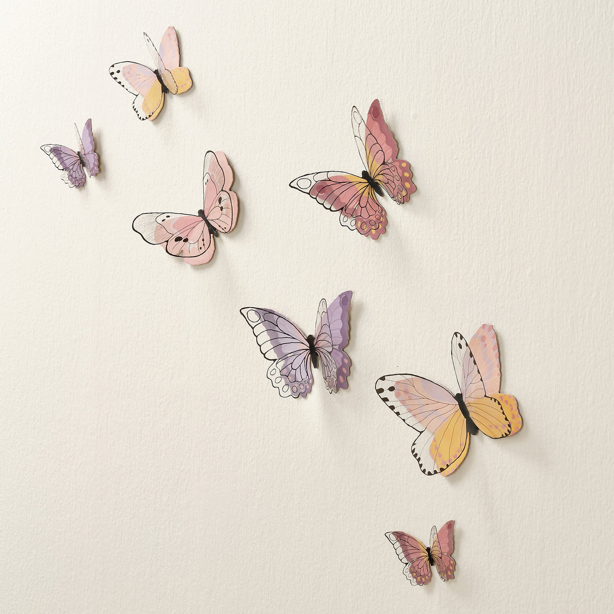 Butterfly Dreams 3-Dimensional Wings Colorful Wall Decals/Stickers ...