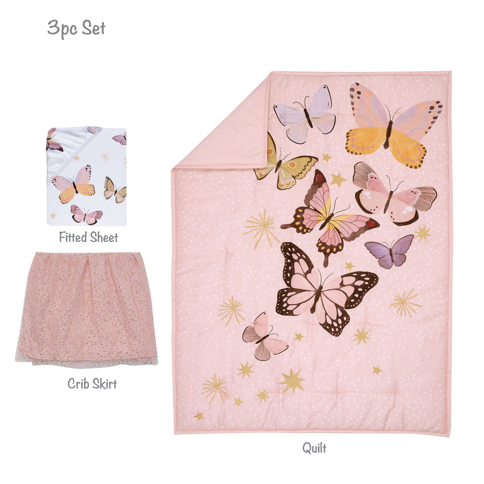 Butterfly Dreams 3-Piece Crib Bedding Set by Lambs & Ivy