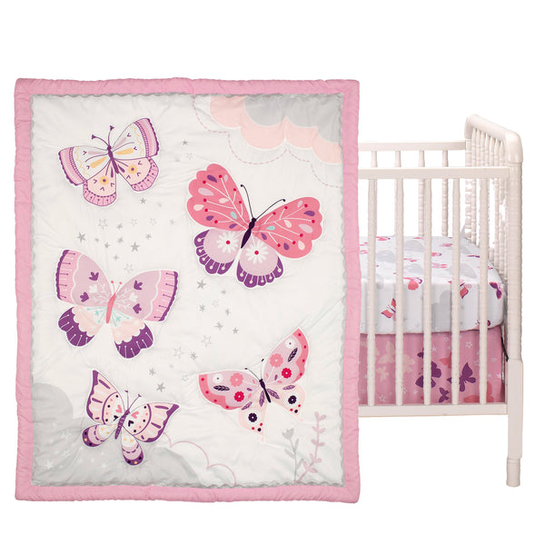 Butterfly Kisses 3-Piece Crib Bedding Set by Bedtime Originals