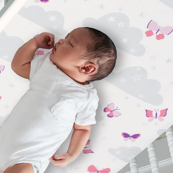 Butterfly Kisses Fitted Crib Sheet by Bedtime Originals