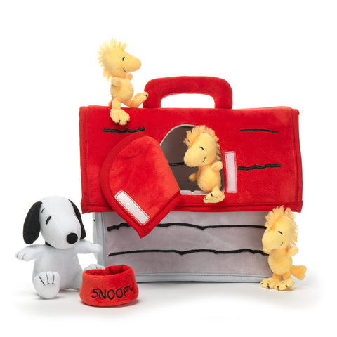 Classic Snoopy Interactive Plush Toy Doghouse with Animals by Lambs & Ivy
