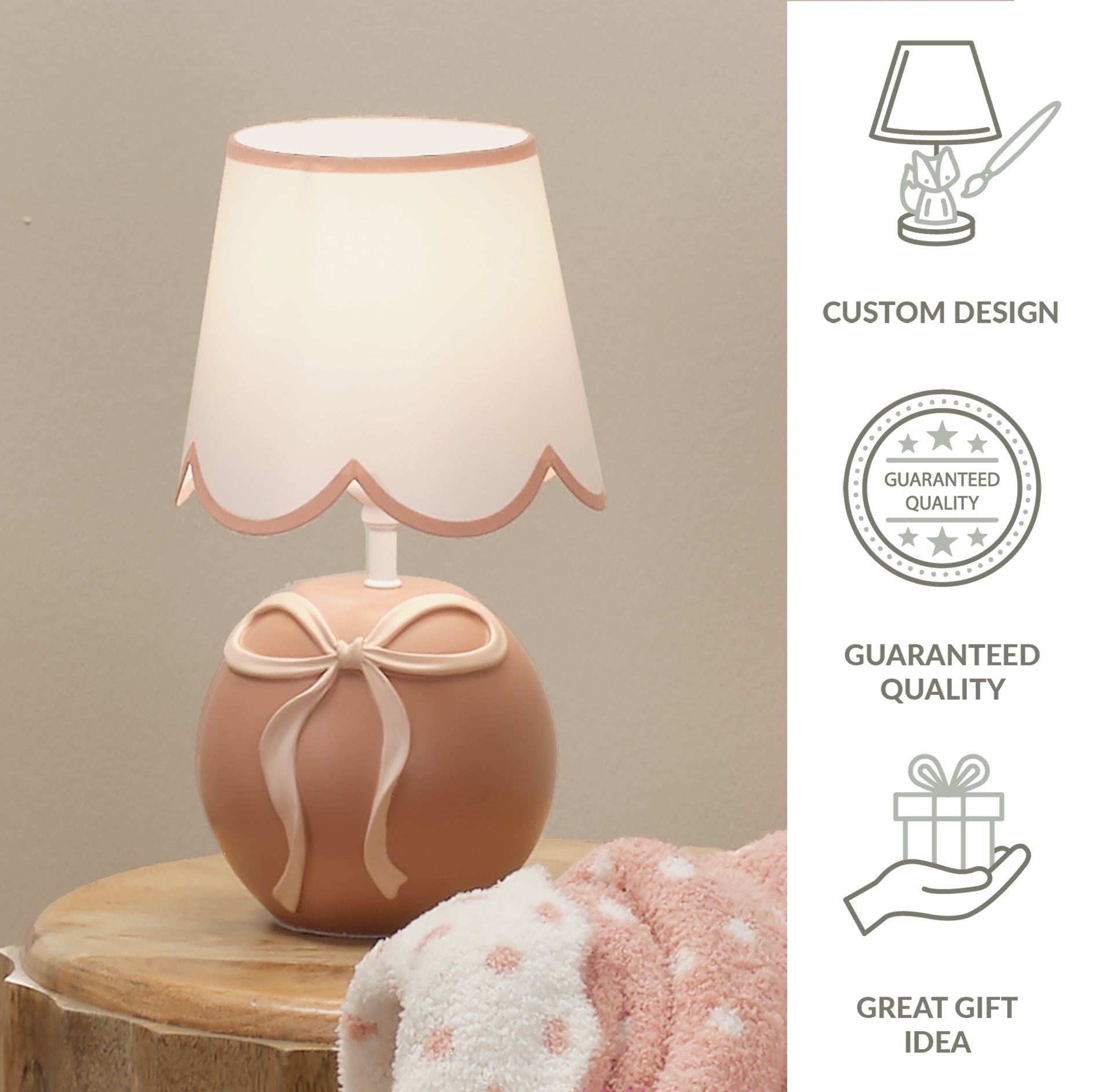 Coco Bow Lamp with Shade by Lambs & Ivy